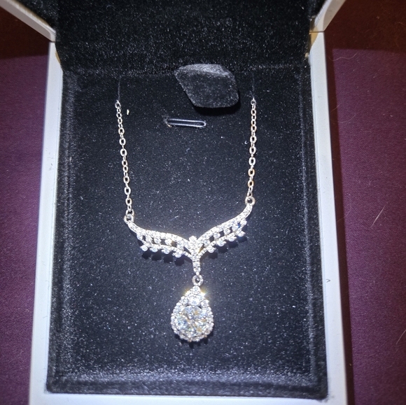 Rose Cross Moissanite Pendant - 6 ICE Moissanite Silver Necklace